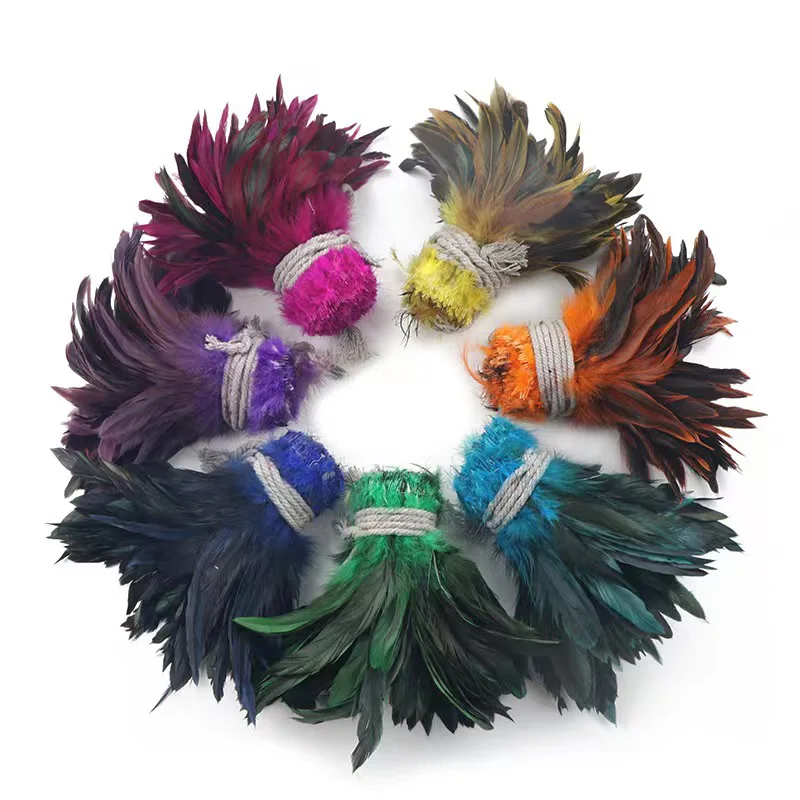 8-10 inch Natural Brown Half Bronze Coque Tail Strung Wholesale Feathers Costume