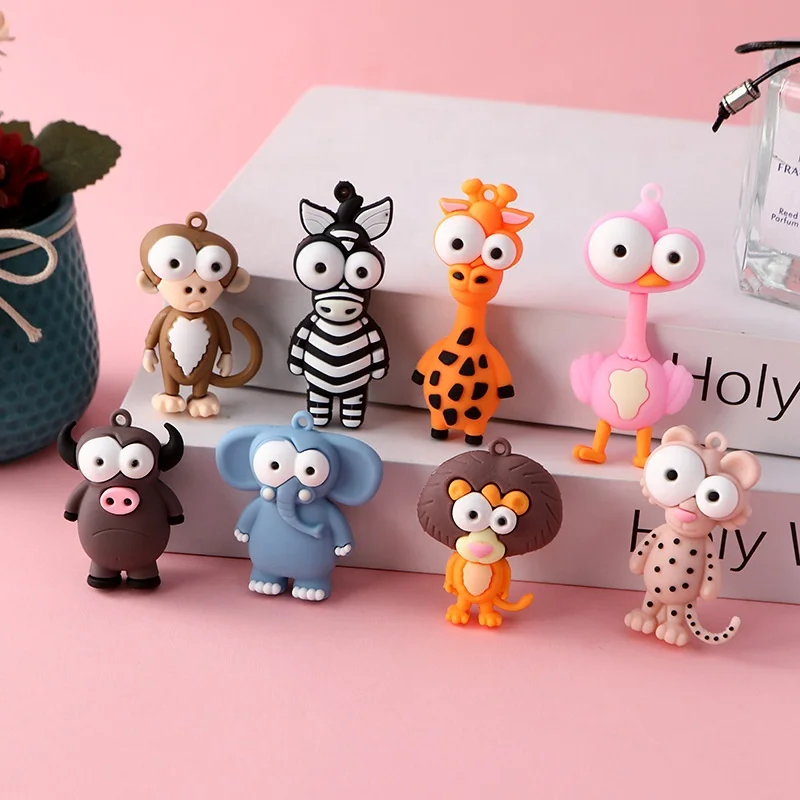 Customize Exploding Eyed Ostrich Cartoon Pendant Soft rubber figures