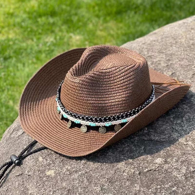 Ruimantike wholesale china breathable paper braid cowboy hat promotional straw cheap colorful cowgirl cool original headwear cap