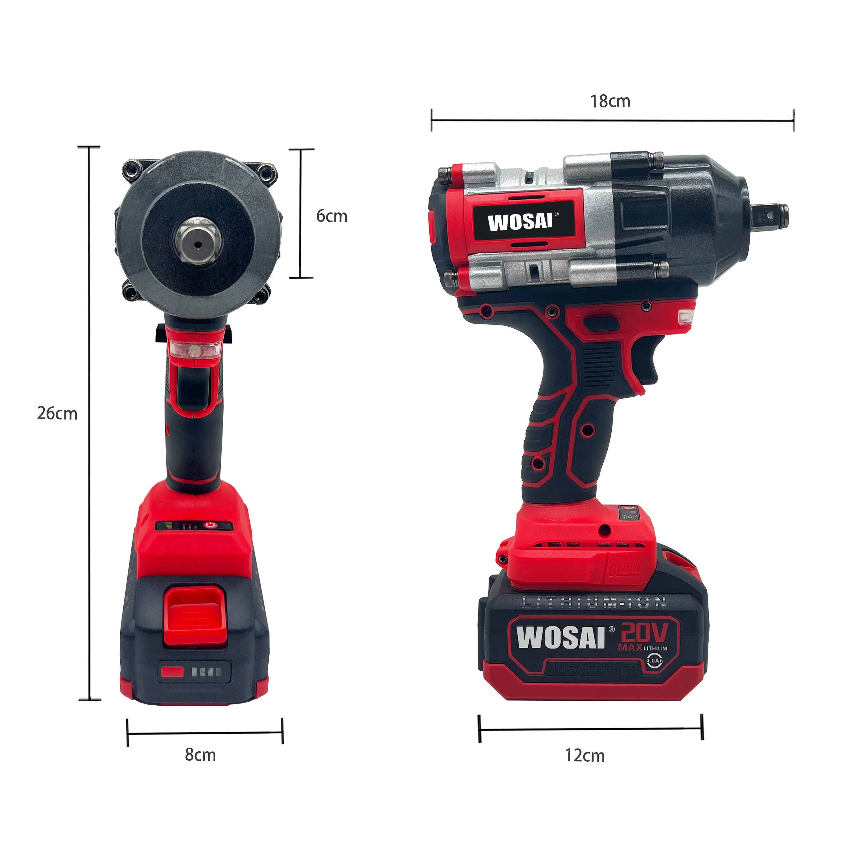 Profesional Repair Ratchet Wrench 1/2 Drive Size 800NM Working High Torque Impact Brushless Power Wrenches Kit