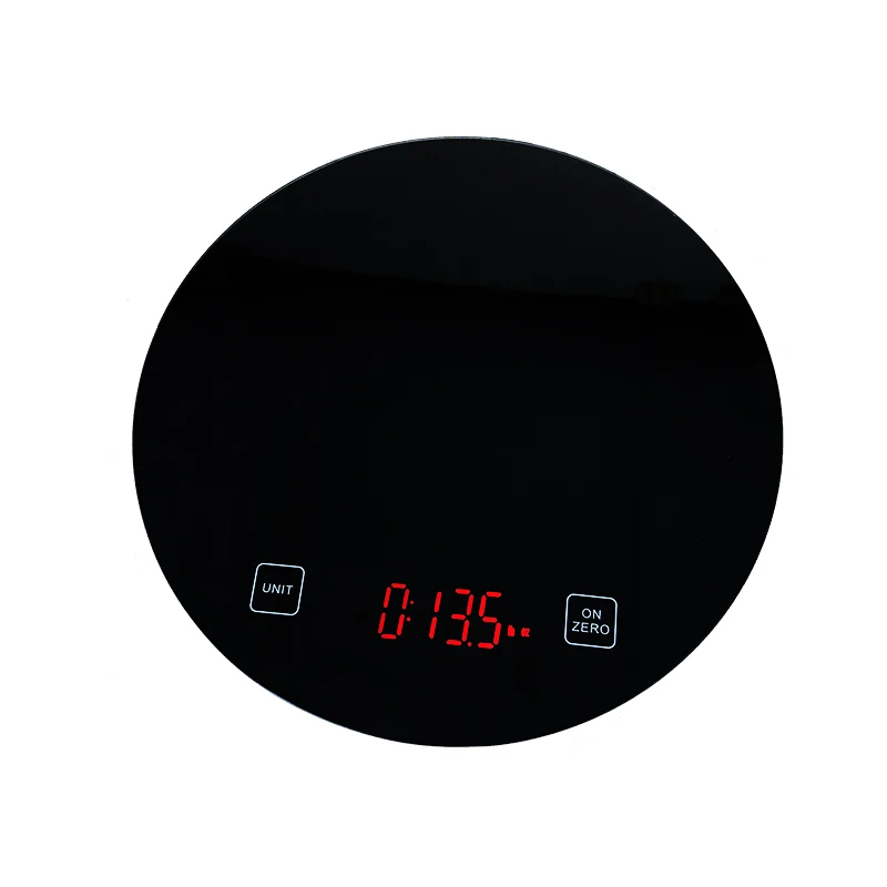 15kg LED display glass surface  kitchen scale round shape electronic digital food weighing scale
