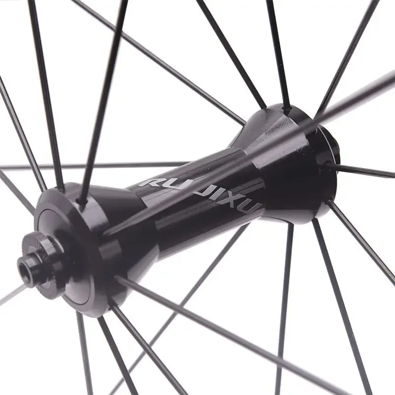 RUJIXU 6 pawls 40mm 700c Road Bike Rim Brake Wheelset Ultralight 80mm large flange hub