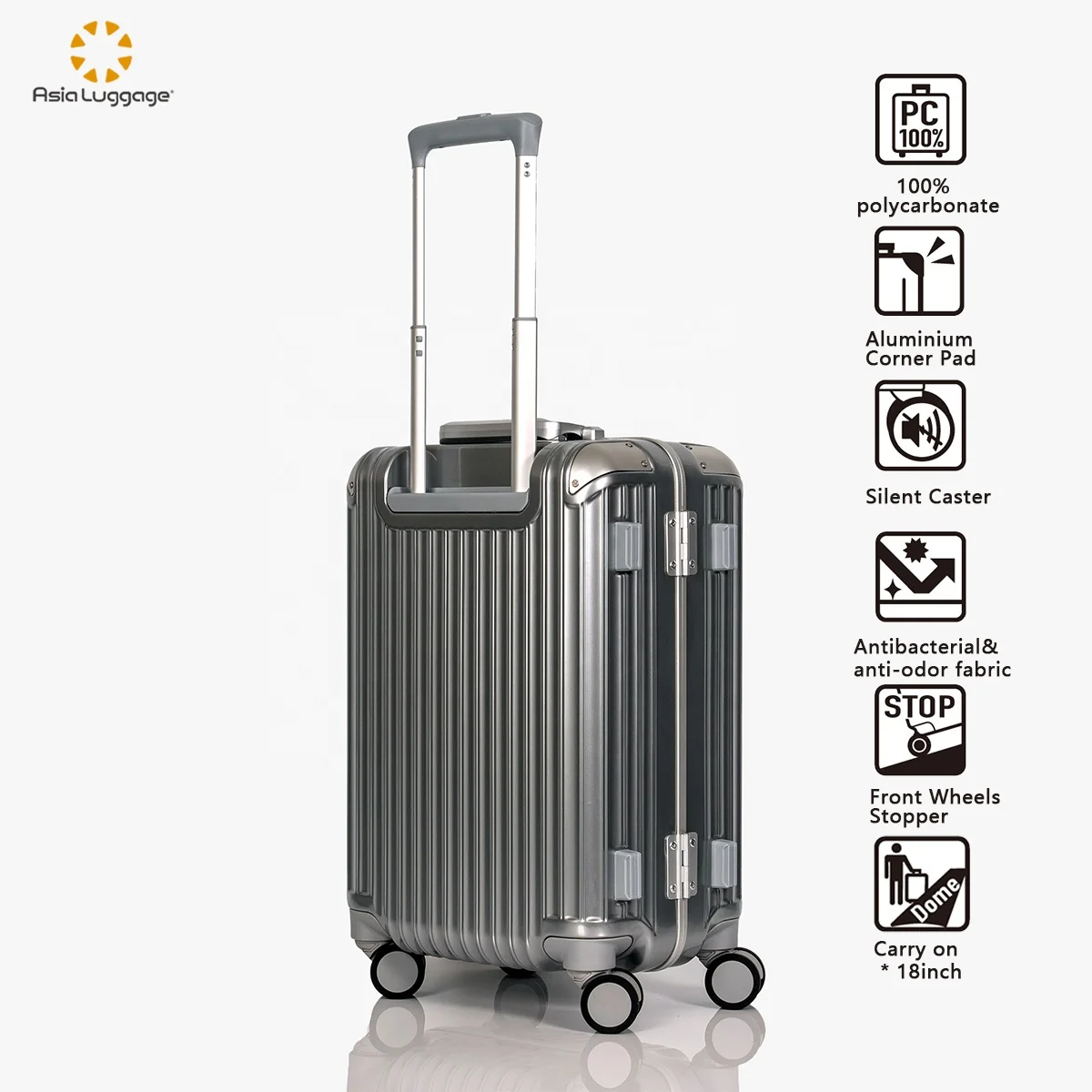 Multifunction super large capacity trolley case wide fat suitcase front wheel stopper luggage