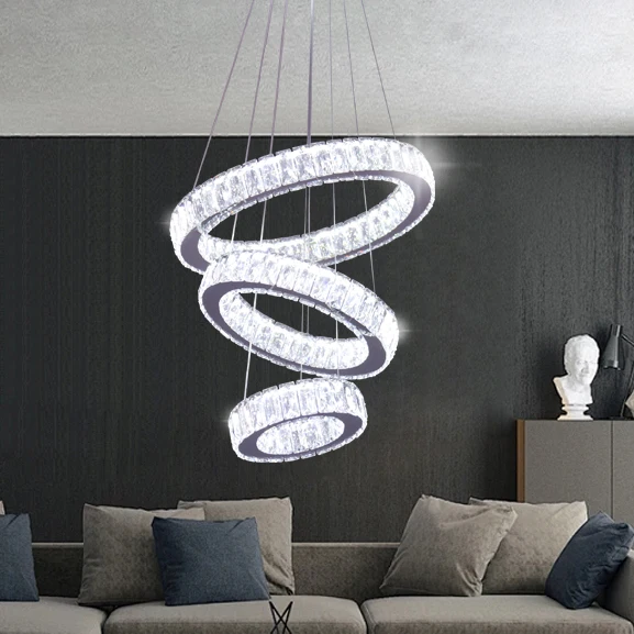 High Quality Light Energy Saving Crystal Chandelier Pendant Light For Dining Table Large Round Nordic Modern Living Room