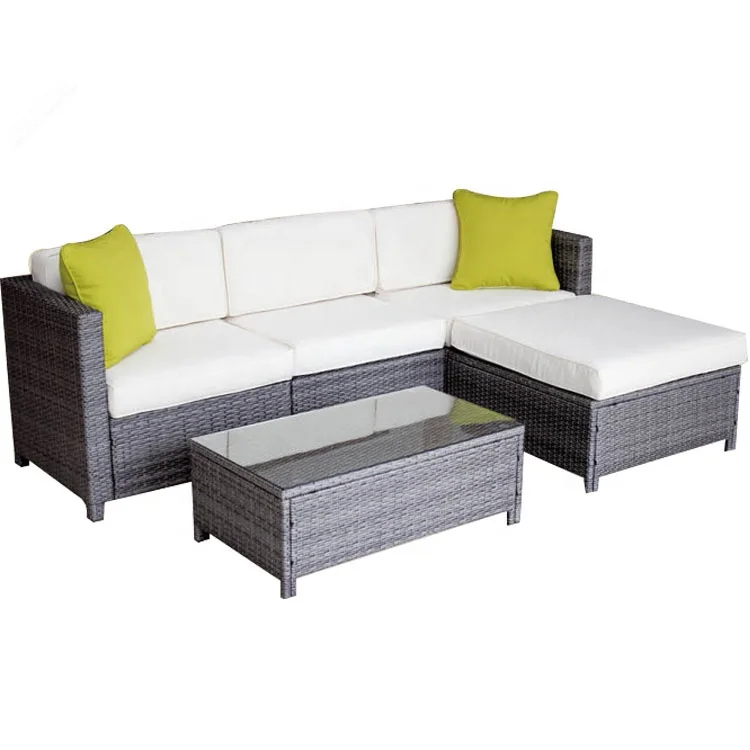 Crosley Sea Island 5-Piece Sectional Set Gray Steel KD Sofa Set