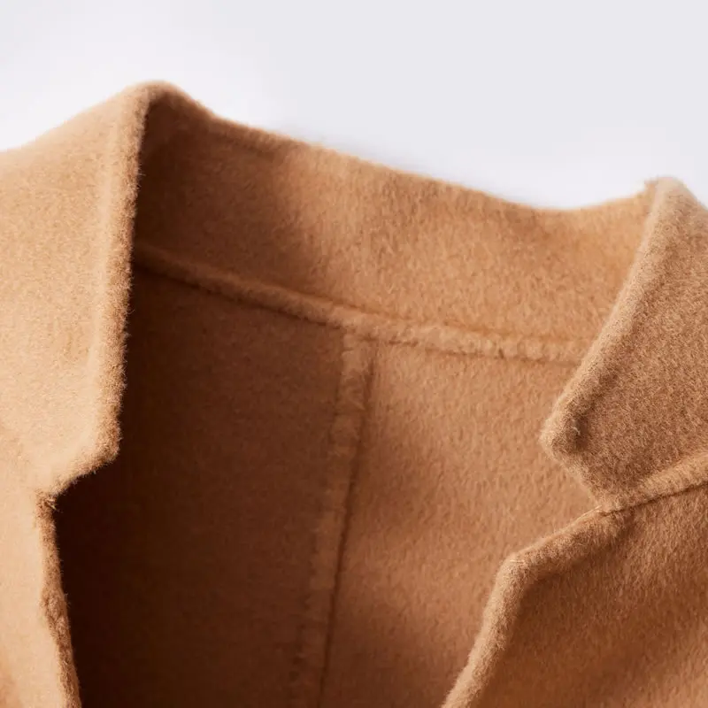 Women 100% Wool Coat Ladies Pure Woolen Long Coats Winter Factory Sales Customized Service MC814