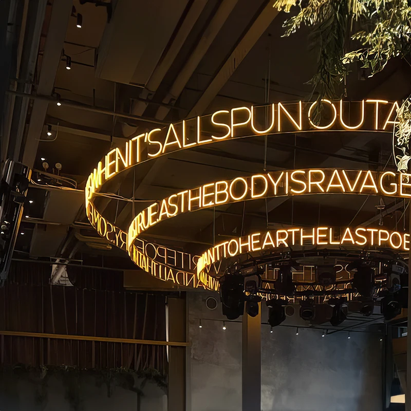 Ceiling Round Square Led Neon Sign,Acrylic Neon Sign,2V round led neon signs bar decoration