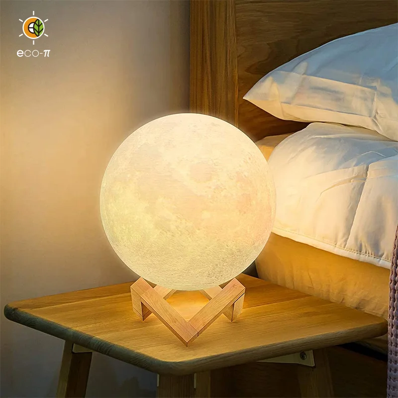 20cm Warm white Rechargeable Luna Night Light Touch Control room Decor Moon lamp