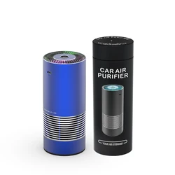 High-End Round Strong HEPA Filter Purifying Air Cleaner Gift Box Packing Promotion Rebrand Amazon Marketing Car Air Purifier