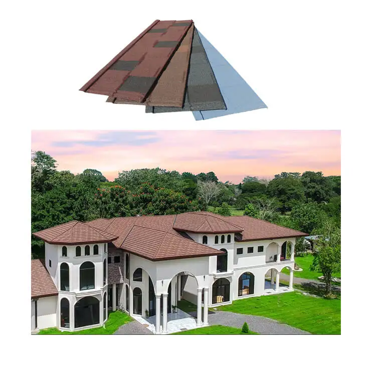 2023 Manufacture Metal Stone Coated Roof Asphalt Shingles Tile Panel for home