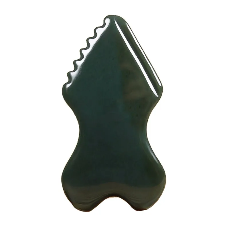 Natural Nephrite Jade Guasha Green Hetian Jade Gua Sha Scraping Facial Massage Tool for Wellness Relaxation Reduce Puffiness