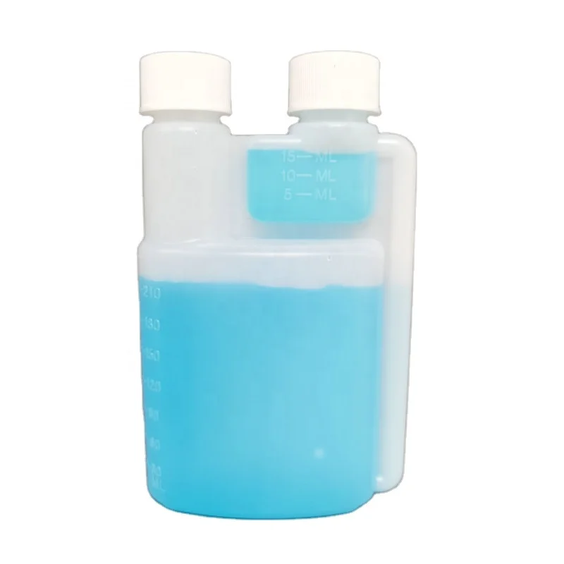 China Manufacturer 250ml Two Neck Measure Container Quantitative Liquid Dispenser Bottle With Child Resistant Cap