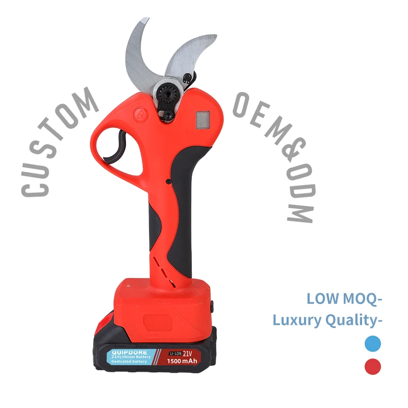 Electric Pruning Shears with 4.0 Lithium Battery Sk5 Blade Rubber Handle-DIY Grade Cordless Bypass Pruning Trees REACH certified