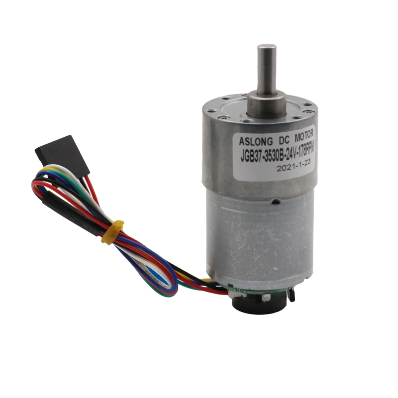 Aslong 37mm JGB37-3530B 12v 24V Brushed High Torque hall encoder Electric DC Motor for Home Appliance