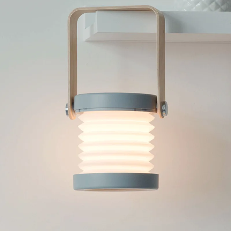 Creative USB Outdoor Camping Hanging Rechargeable Portable Foldable Lantern Led Light Desk Reading Lamp