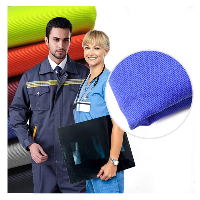 CVC 60/40 Anti Wrinkle Water Resist Soft Twill Nurse Doctor Scrubs Medical Workwear Hospital Uniform Fabric