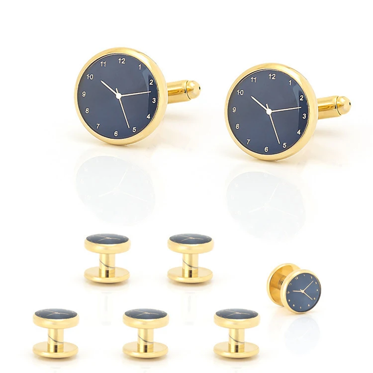 Custom Mens Cufflinks Wedding Steel Rhodium Watch Movement Cufflink Cuff Links Luxury Suit Shirt for Men