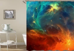 New design blue washable custom printed bathroom shower curtain for wholesale