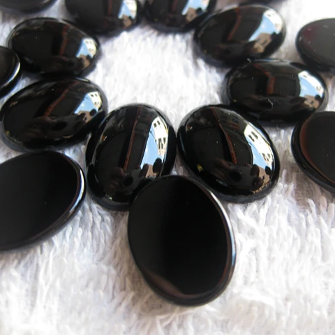 China Supplier stone black agate oval cabochons for jewelry setting