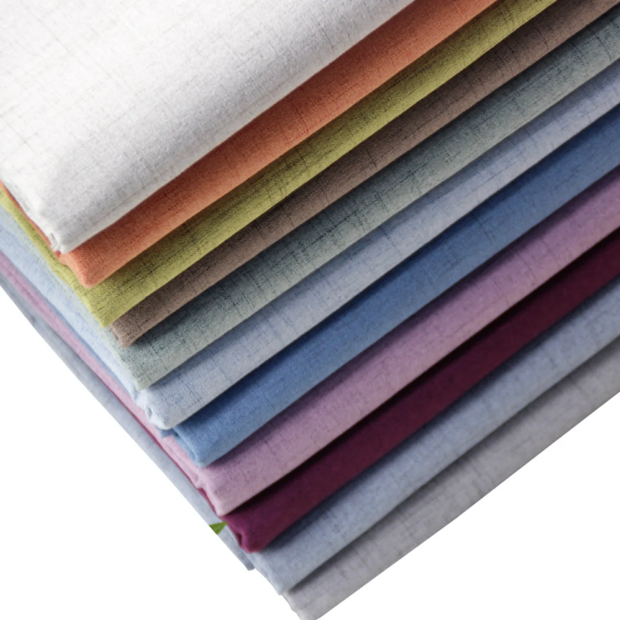 Manufacturer New Chinese Style Thickened Slubbed Linen Plain Fabric Imitation Cotton Sofa Fabric