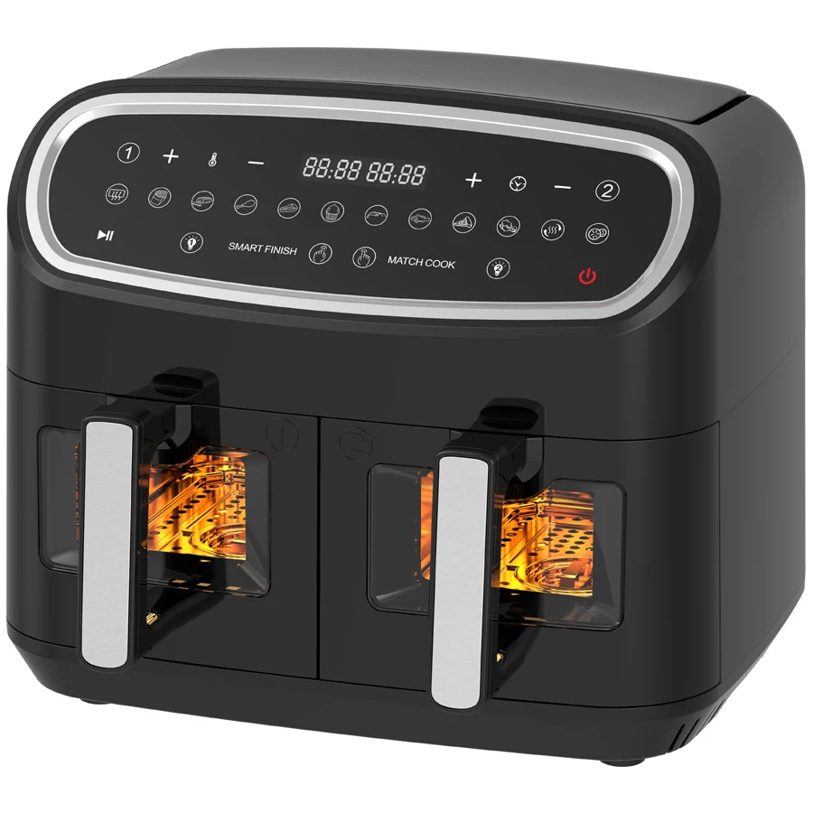 Professional Factory Detachable Container Airy Oven Electric Control Oil Free Air Fryer For Home Dual Pot