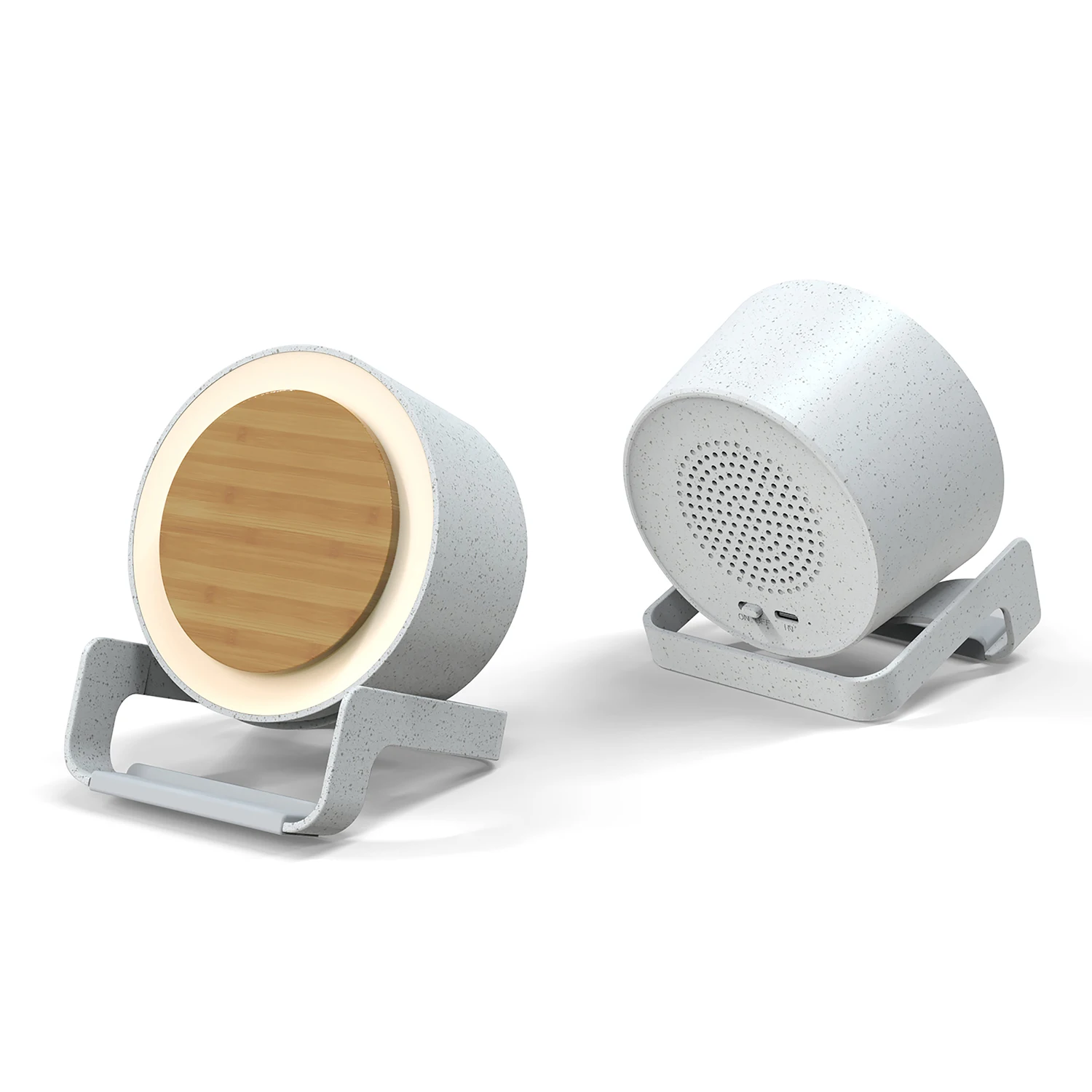 Trending Products 2024 New Arrivals 4 in 1 Mobile Phone Holder Mini Bluetooth Speaker Wireless Charger 15W With Night Light