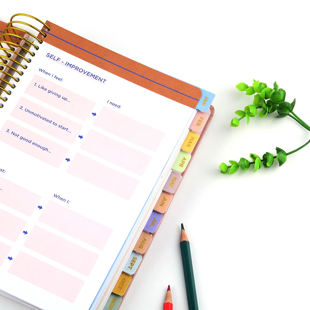 Custom A5 Daily Monthly Spiral Fitness Journal And Gym Planner Book For Workouts