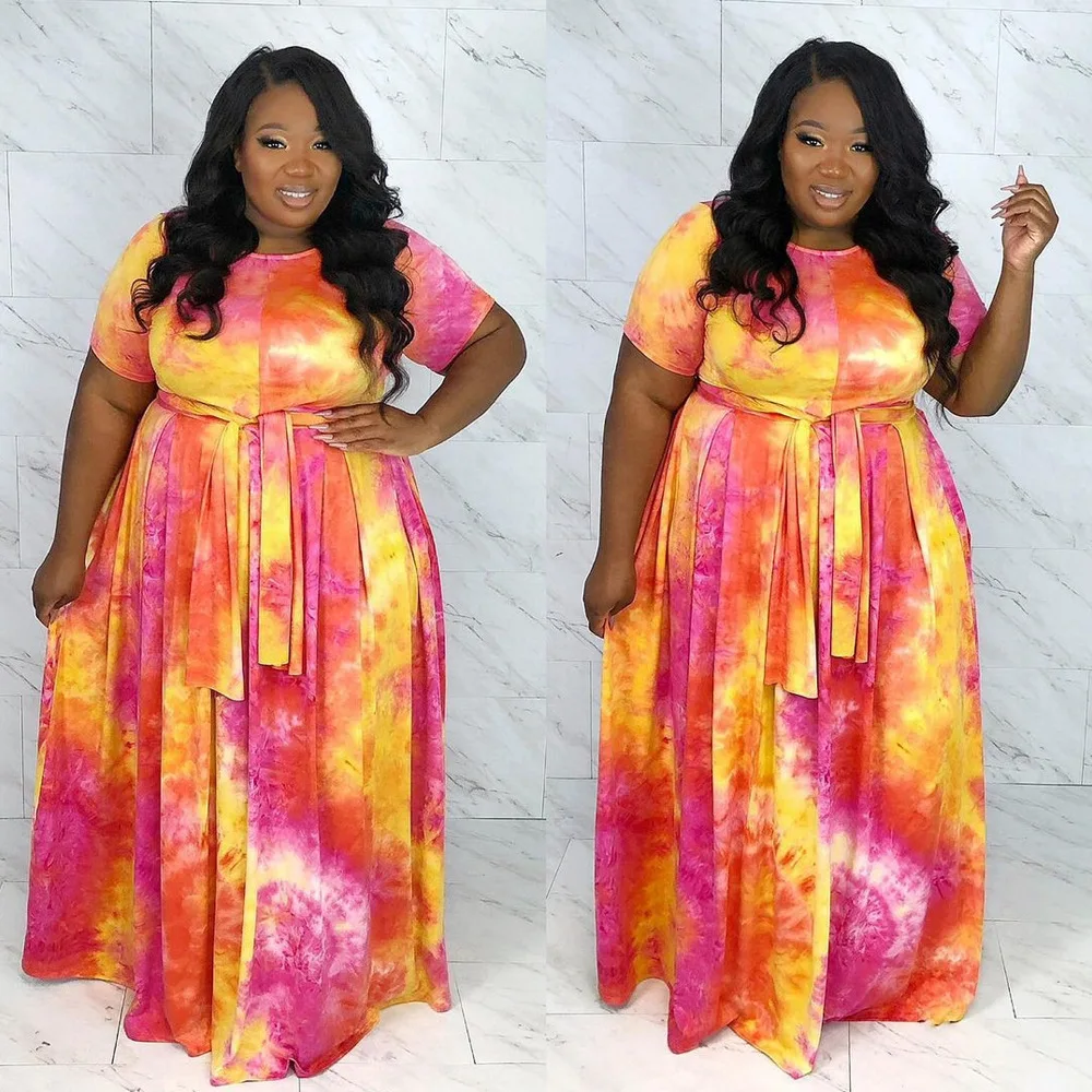 LW- 6871 S-5XL Fat women party vintage dresses short sleeve tops and 2 piece long skirt set plus size 5xl clothing
