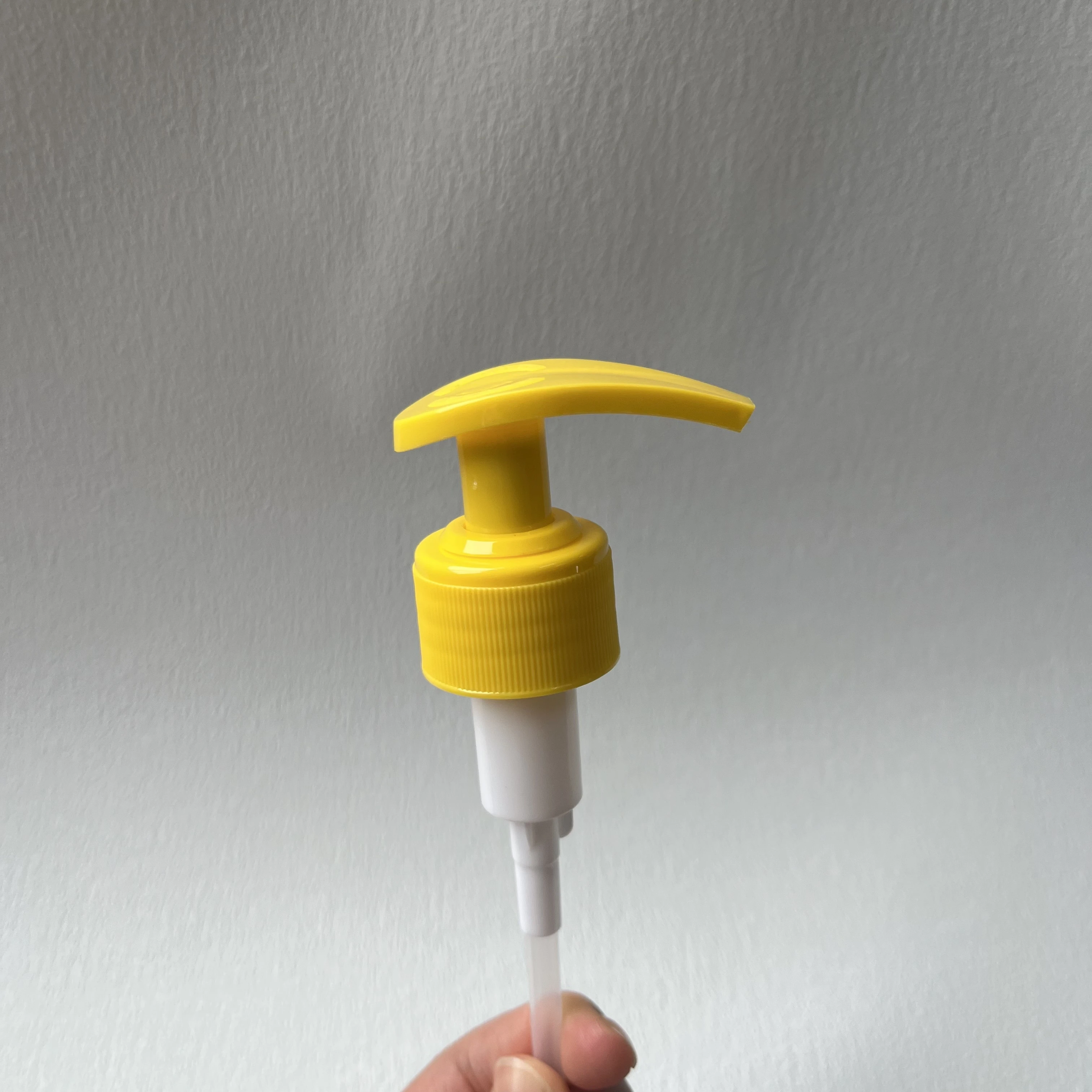 soap dispenser 24mm 28mm/ plastic yellow shampoo shower gel lotion pump for PET bottles