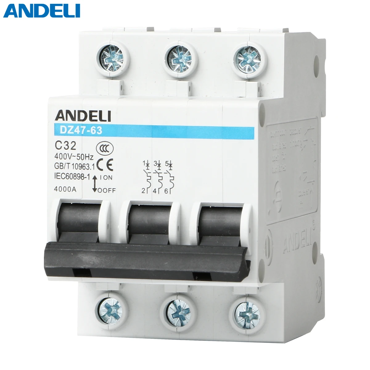  ANDELI DZ47-63 3 P модульный din автомат защити цепи переменного тока