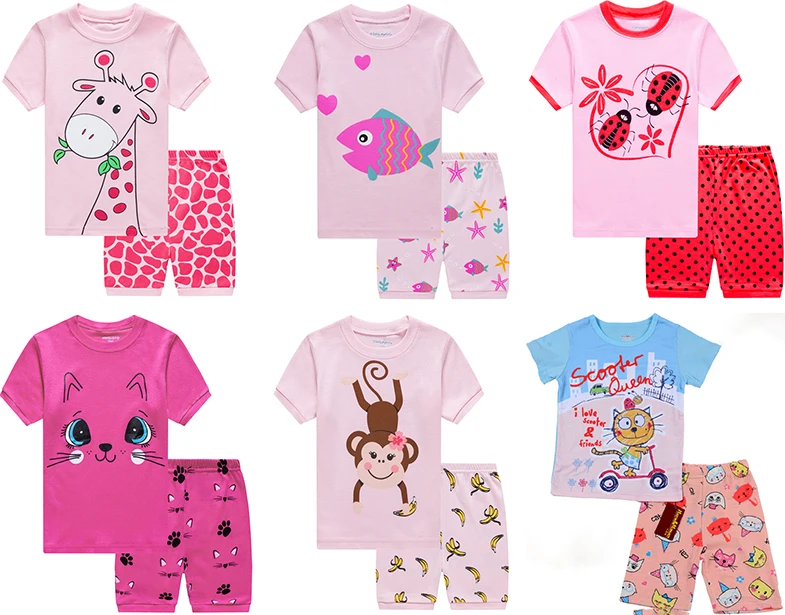 2-7Y 100%cotton Children sleeping wear manufacture custom  kids pajamas