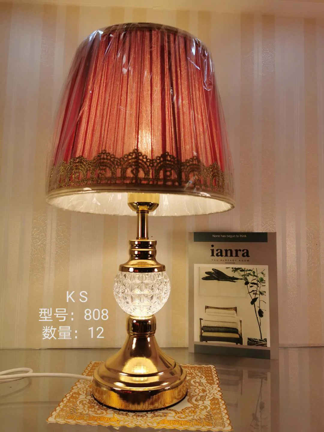 New Antique Fabric Shade With Many Colors Design Table lamp for Studying Black Crystal Table lamp LED With USB port