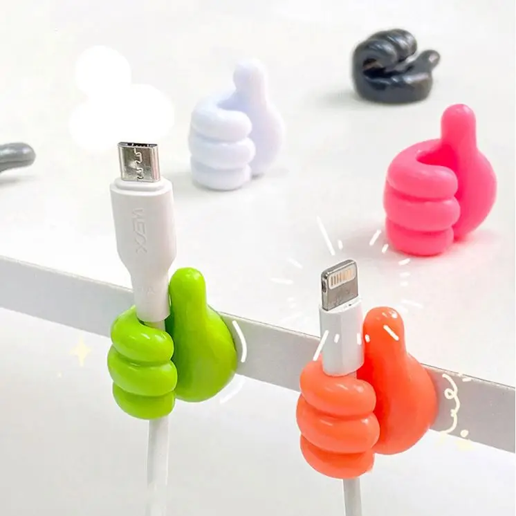 HSFT Creative Thumb Cute Desk Plastic Cable Storage Holders