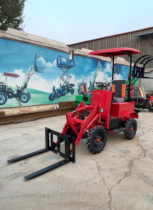 Small Mini Electric Wheel Loader Front Skid Steer With 4 in 1 Bucket Backhoe Shovel Tractor Attachments
