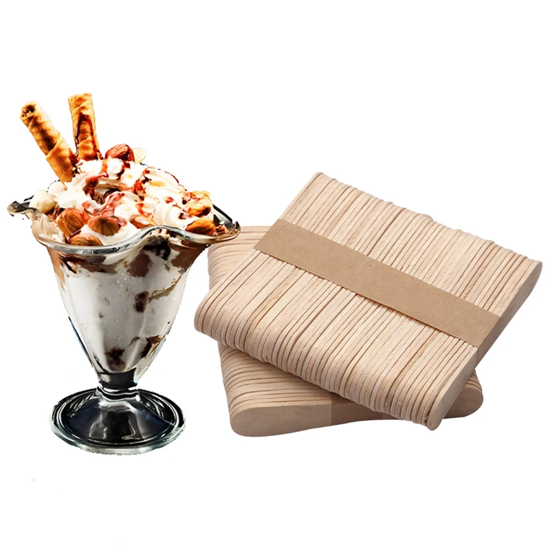 China Best Sale Birch Wood Natural Color 73mm 94mm Ice Cream Spoon