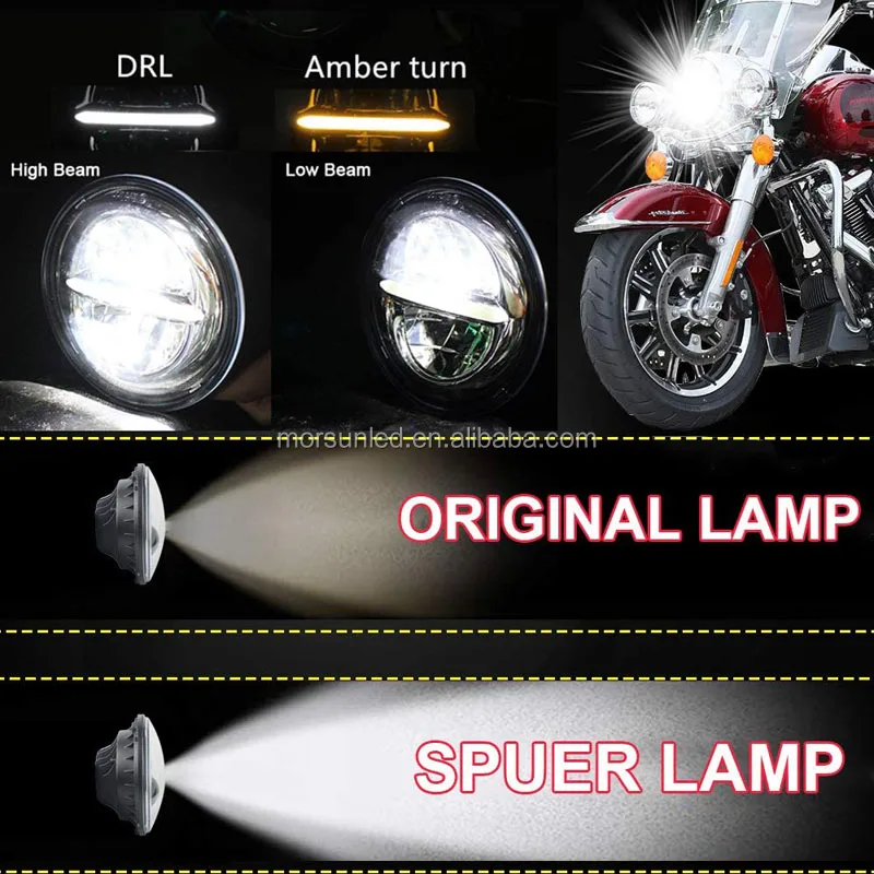  Фара мотоцикла 7 дюймов с Halo/токарная обработка Сингал света для Harley/золотой узор