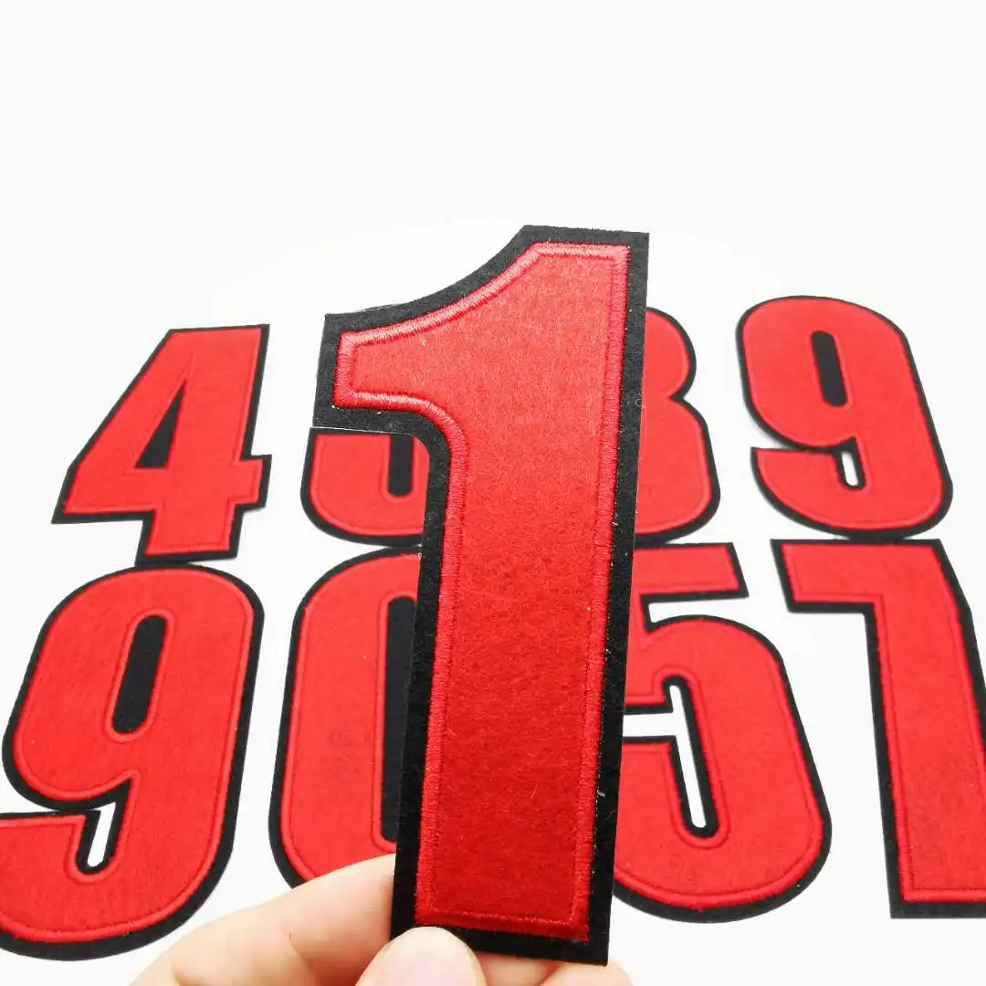 High quality wholesale Letter patches embroidery 3D number patches  for summer T shirt