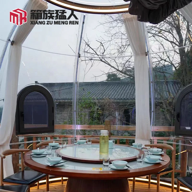 The Four Seasons 3.5m Diameter Outdoor Garden Transparent PVC Geodesic Dome House Restaurant Tent Bubble Tents