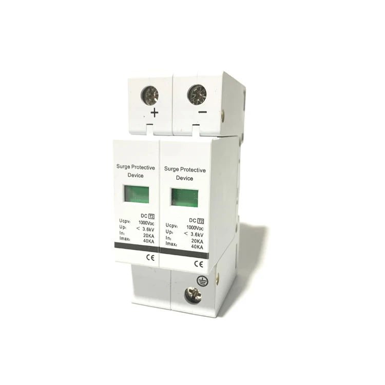 T2 class 2P 20-40KA DC1000V photovoltaic solar systems surge arrester