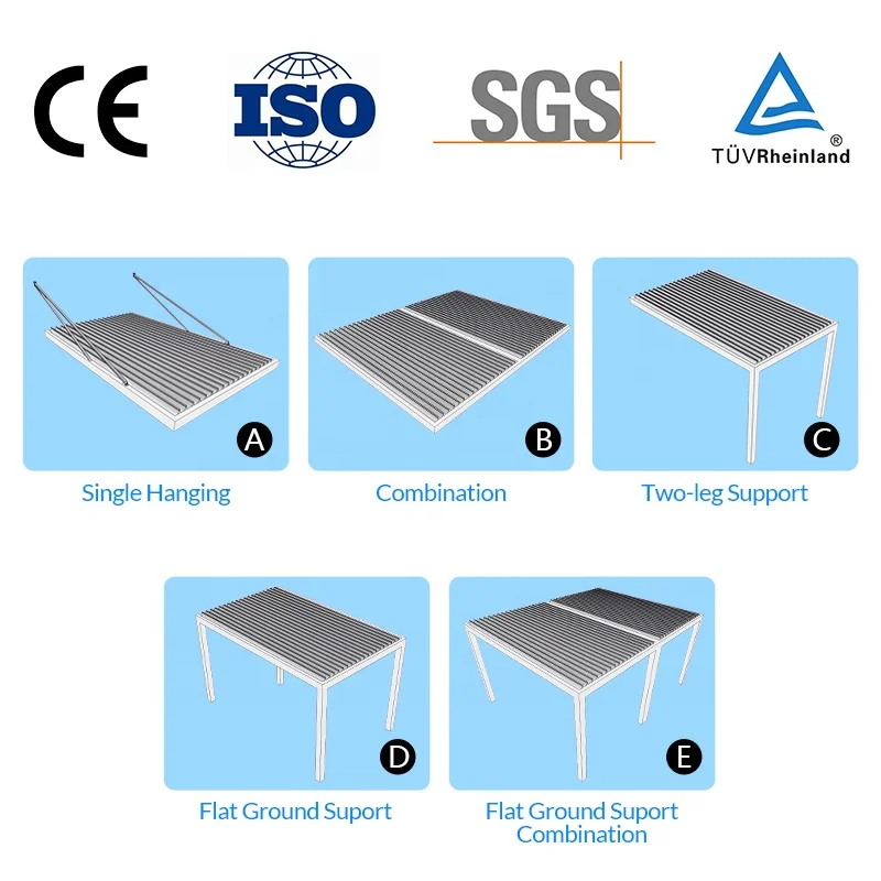 Wind Resistance Louvered Pergola Gazebo Louvers With Fully Electronic Controlled Garden Buildings Patio Cover Pergola