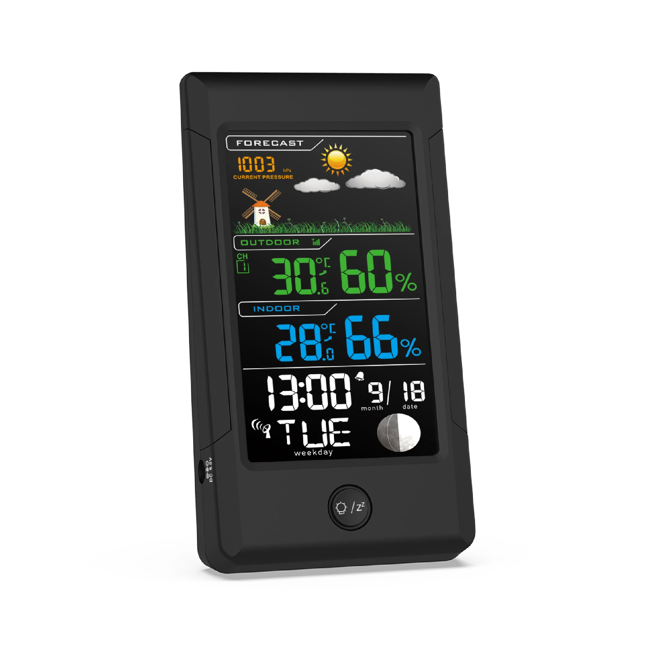 Digital Weather Thermometer Hygrometer Temperature and Humidity Sensor Resin Customized Modern Geometric Kitchen Clock Calendars