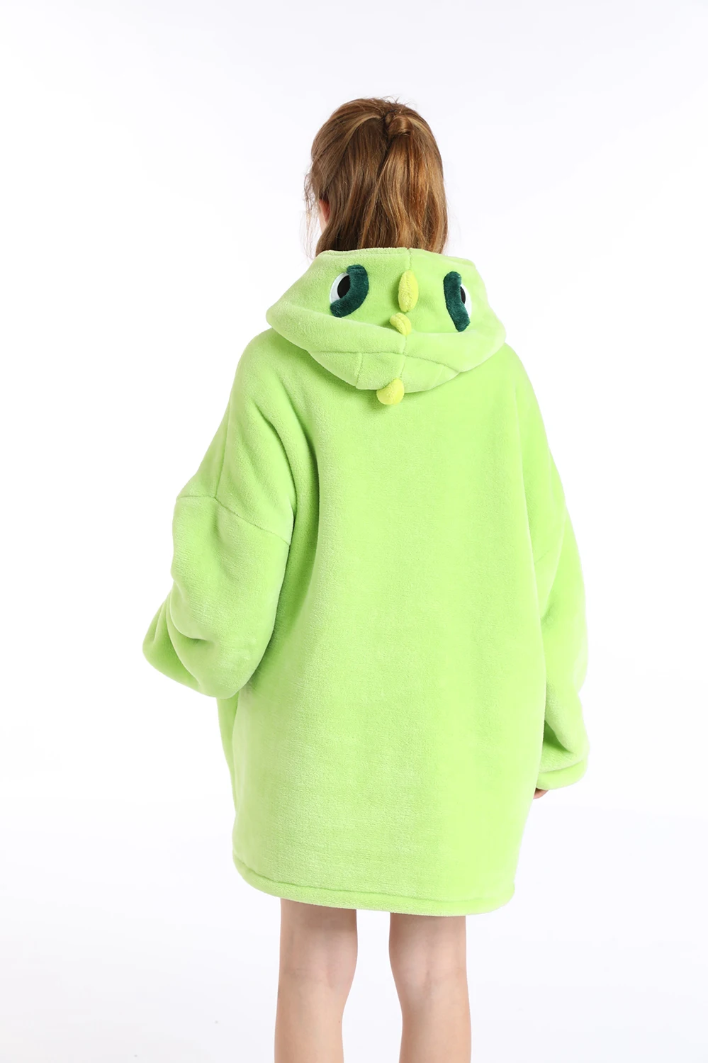 Hot sale Custom Printed Oversized Wearable Blanket Soft Fleece Dinosaur Hoodie Blanket