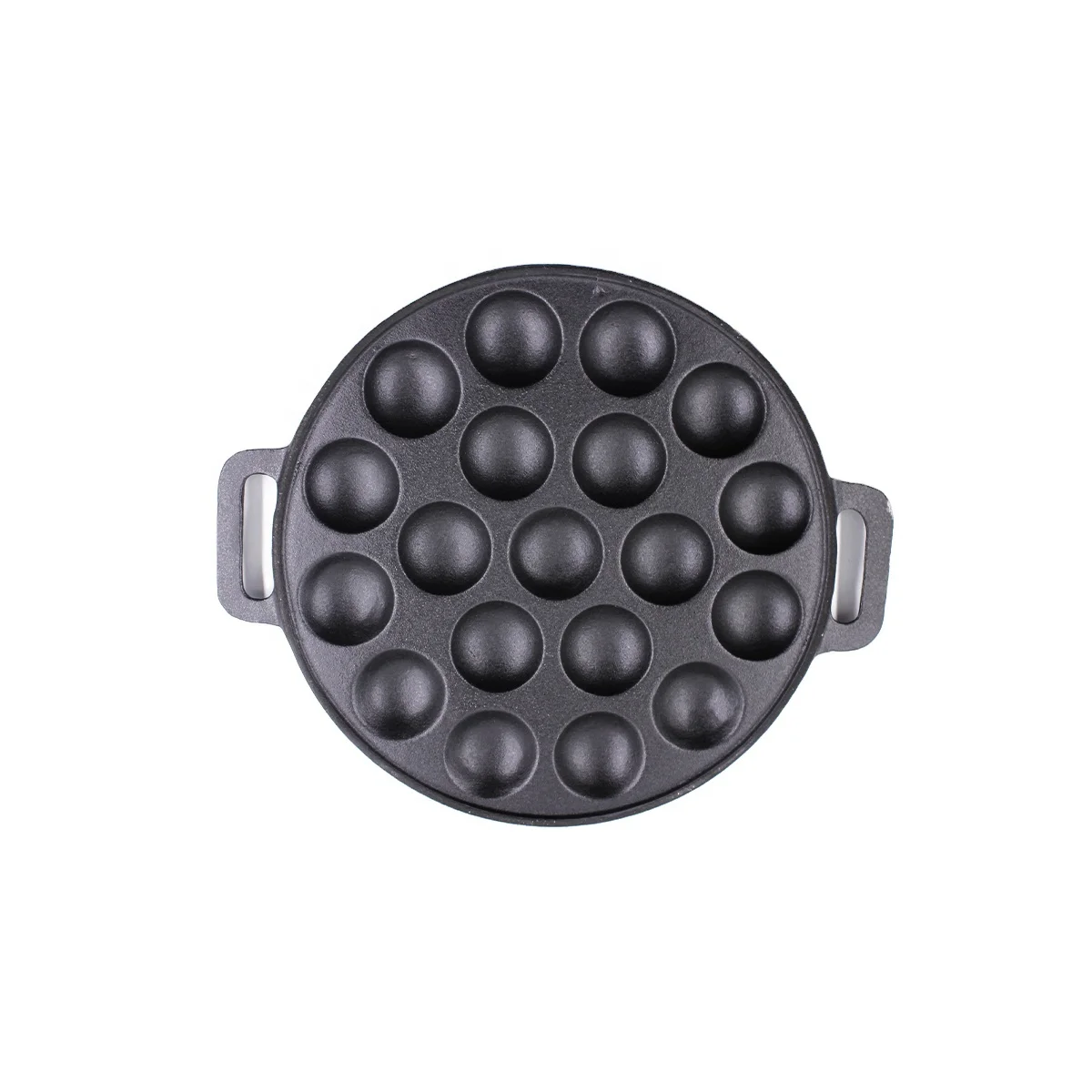 Round Cast Iron Mini Takoyaki Stick Pan Dutch Baby Pancake Pan