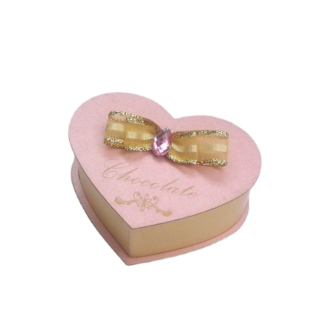 
custom logo printing paper heart shape chocolate gift box 