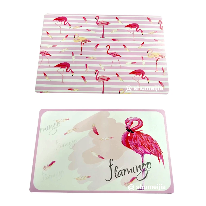 Flamingo customized wholesales cheap PP plastic printed placemat and table mat anti slip mat
