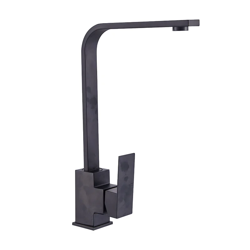 Modern Kitchen Swivel Spout Sink Taps Basin Sink Mixer Tap Square Brass Faucet