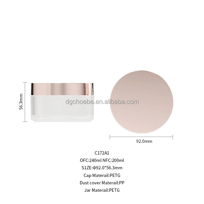 24 years factory custom Luxury 8oz 200ml 240ml face body care cream butter plastic cosmetic Jar packaging