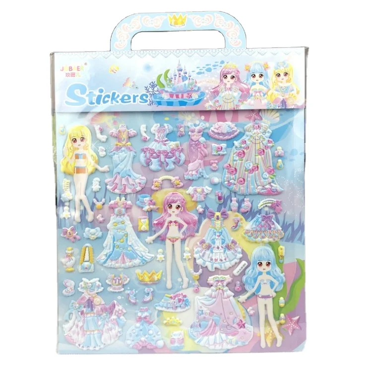 Kawaii Cute Cartoon Custom 3d foam Puffy Dress Up Sticker for Kids