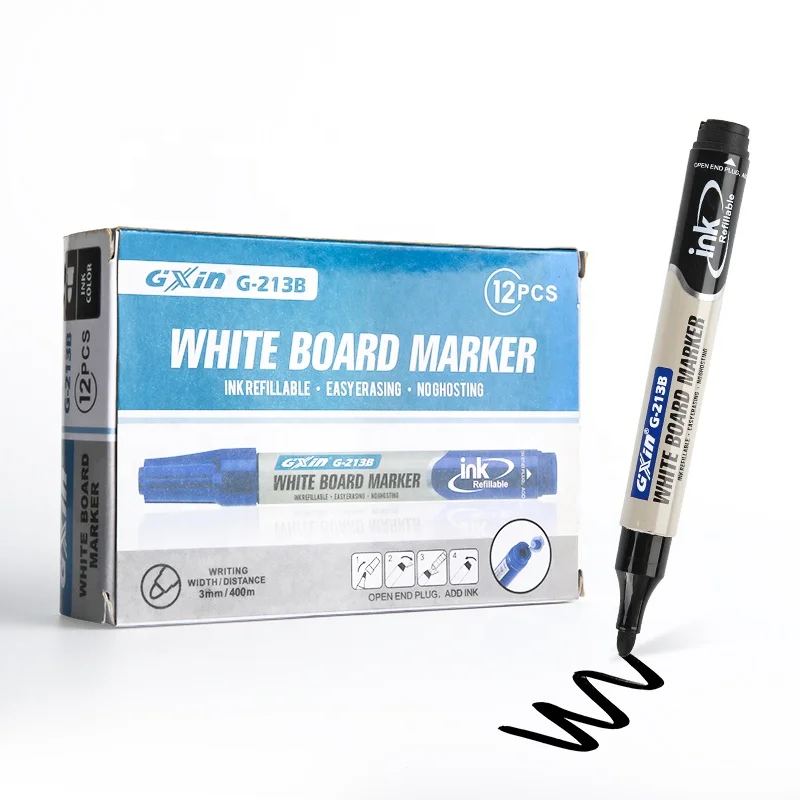 Gxin G-213B Wholesale  Custom Logo high quality non-toxic add Ink refillable whiteboard marker for school office