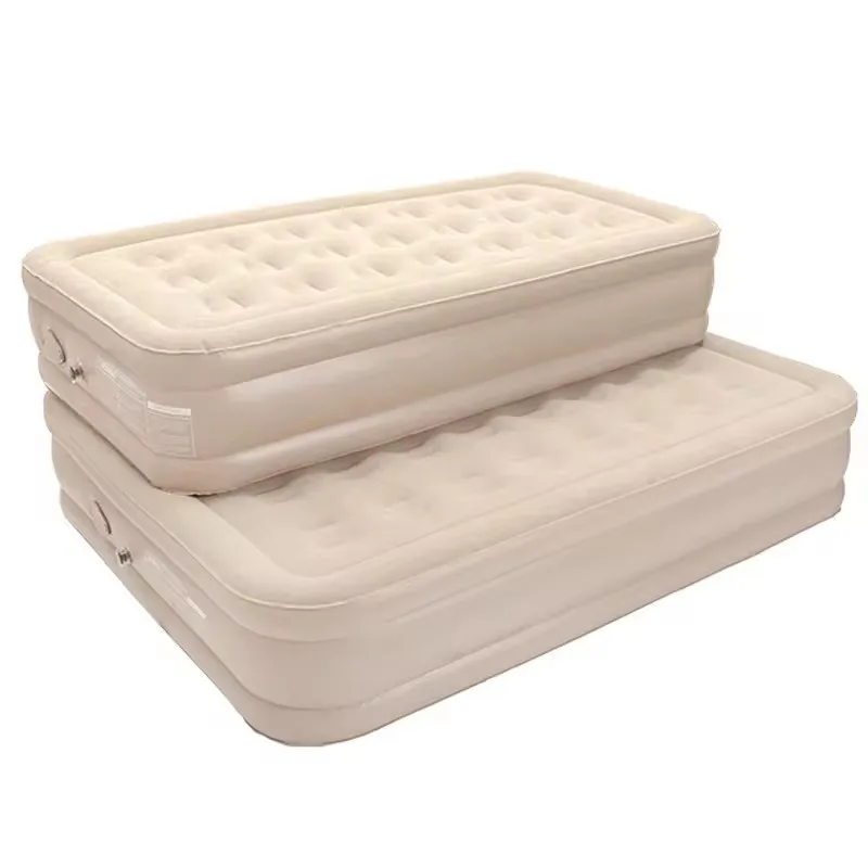 Cheap Deluxe Air Filled Single Flocked Travel Inflatable Folding Sofa Bed Mattress